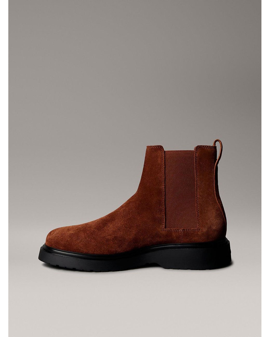 Calvin Klein Brown Suede Chelsea Boots for men