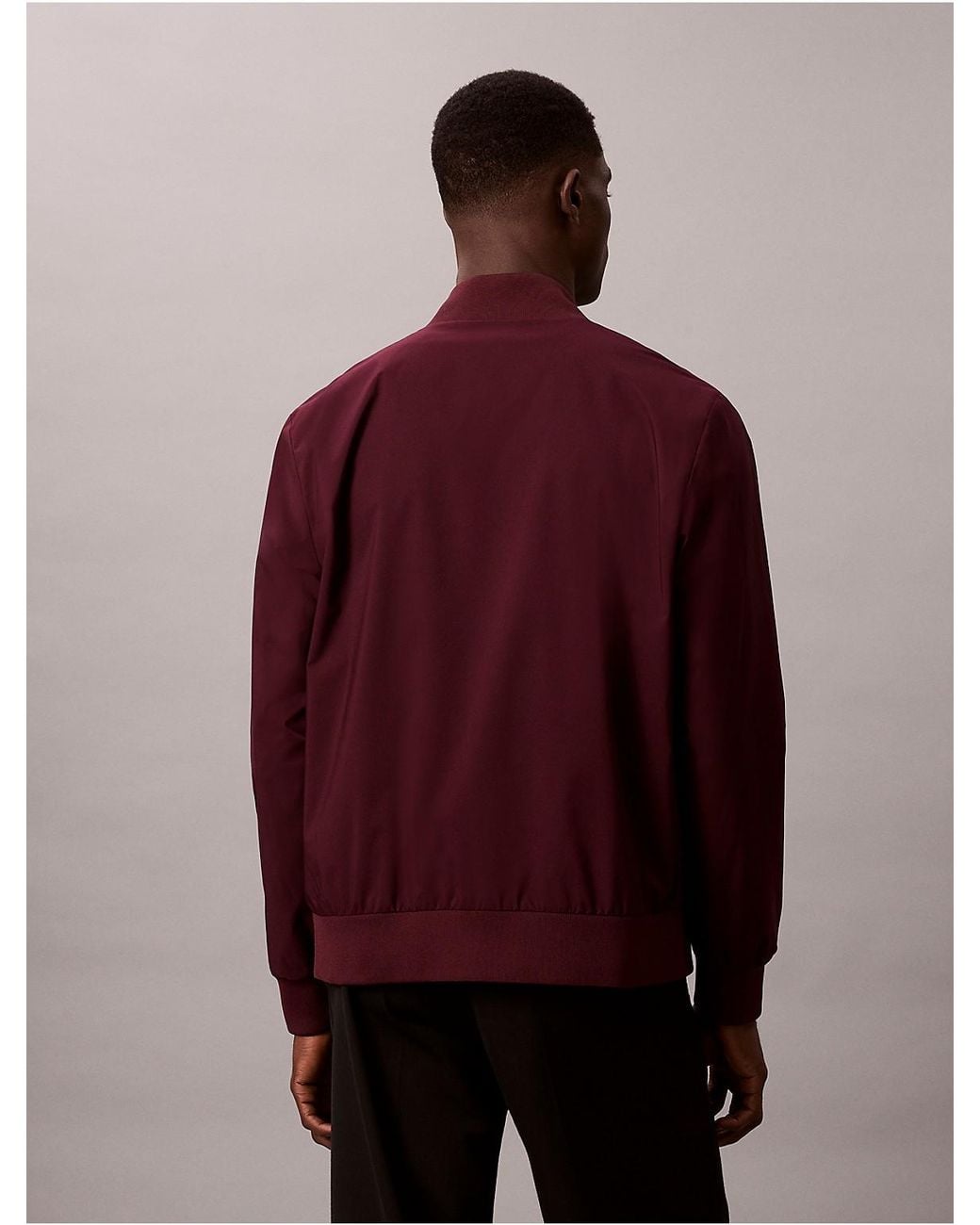 Calvin Klein Red Matte Bomber Jacket for men