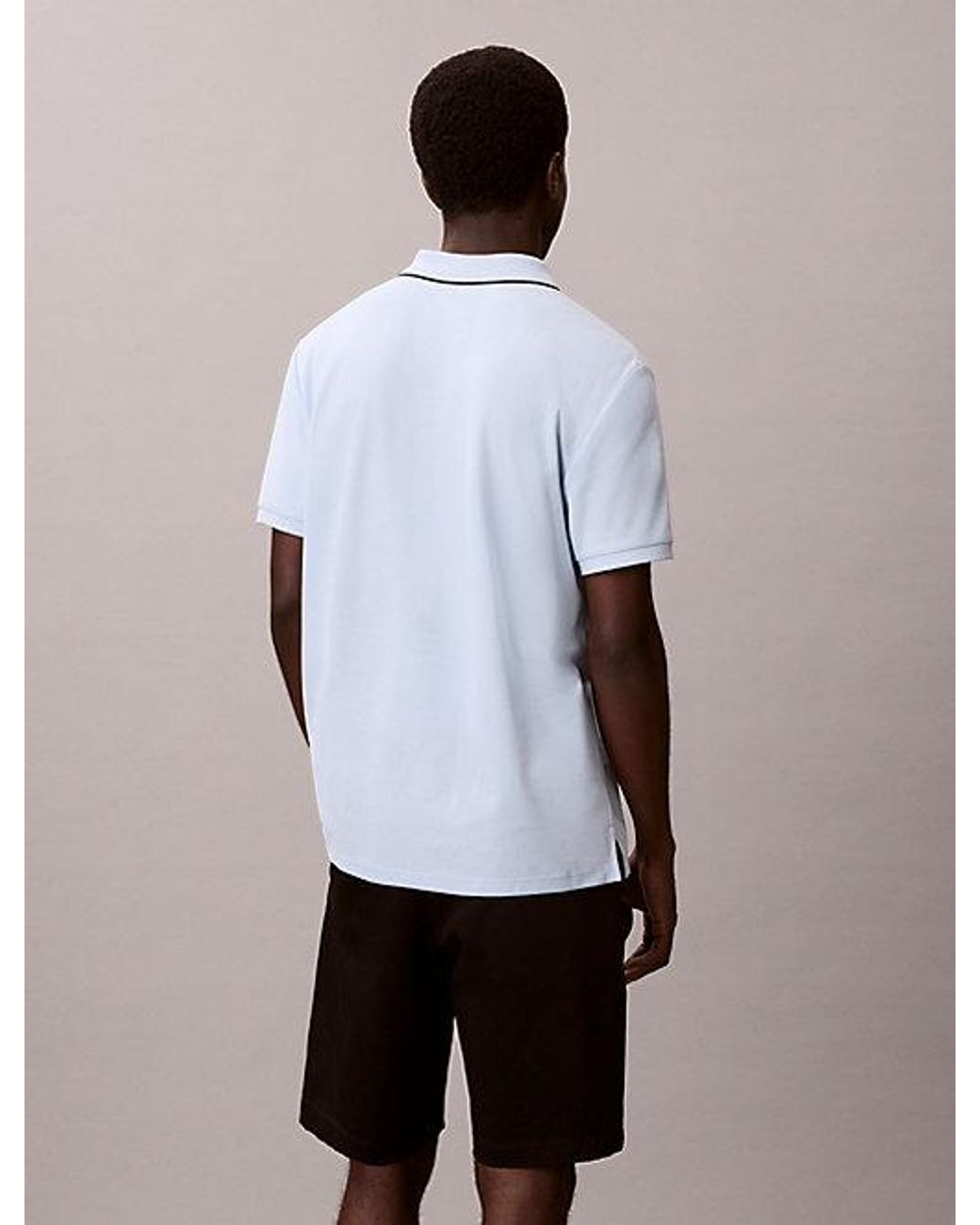 Calvin Klein White Cotton Piqué Polo Shirt for men