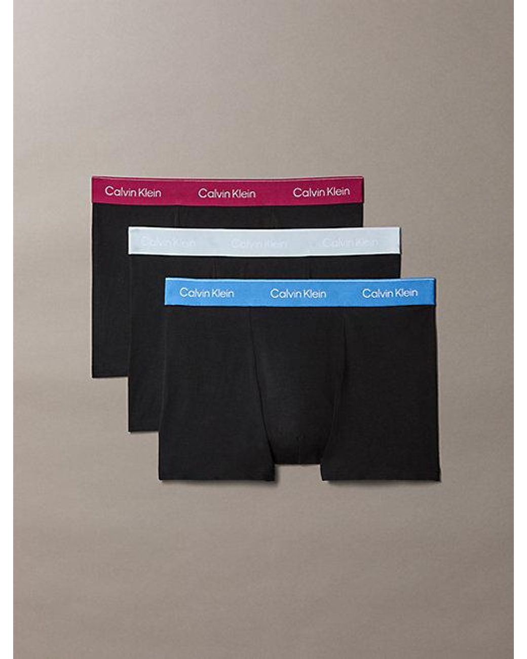 Calvin Klein Multicolor 3 Pack Relaxed Trunks Icon Cotton Stretch for men