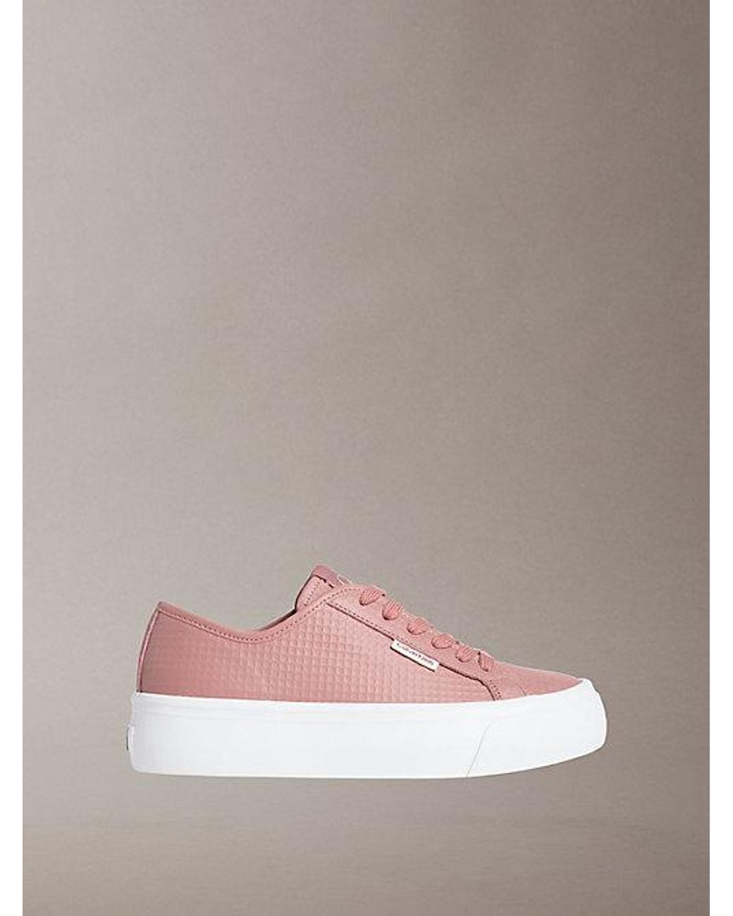 Calvin Klein Pink Valentina Leather Platform Trainers