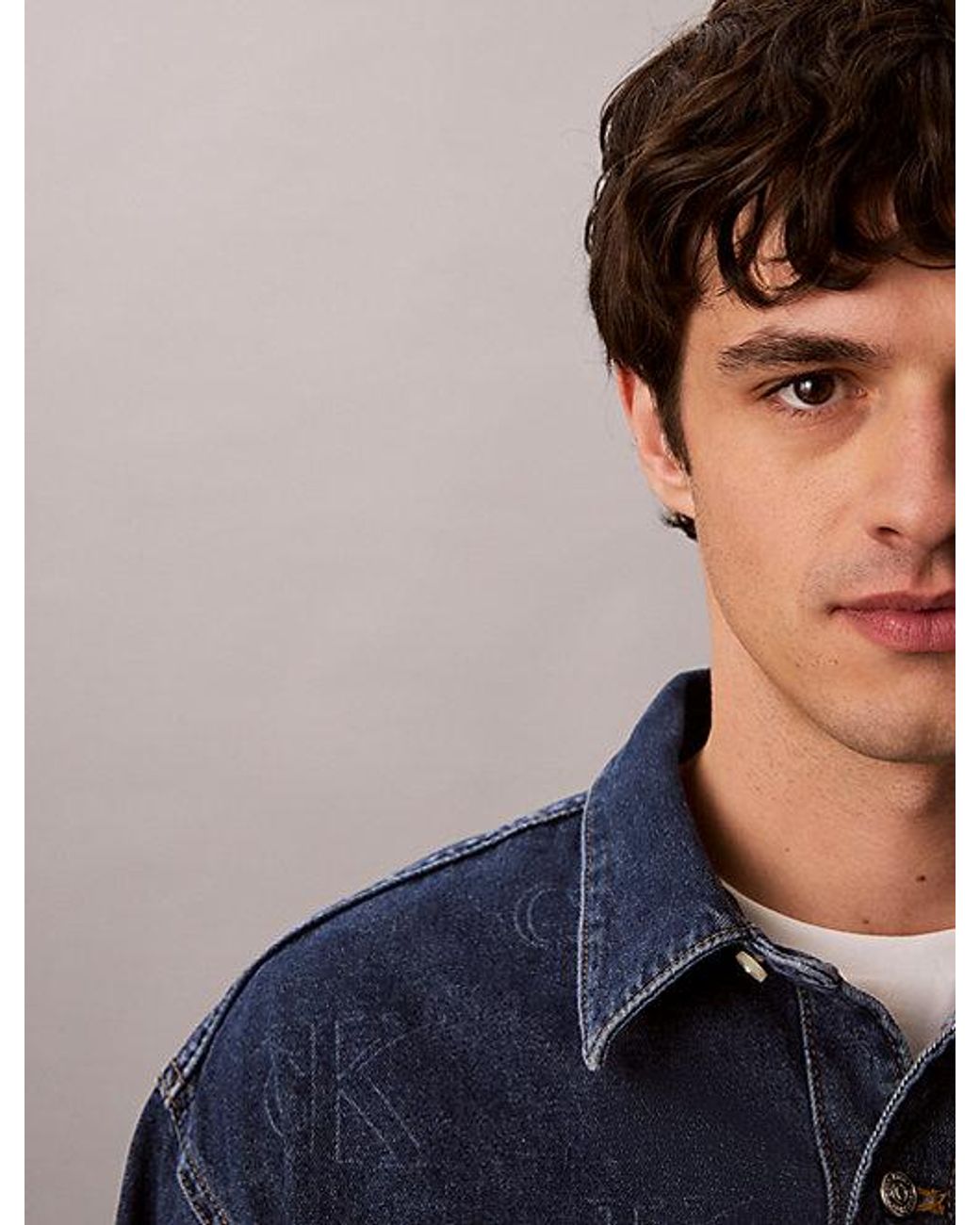 Calvin Klein Blue Jeans 90S Logo Denim Overshirt for men
