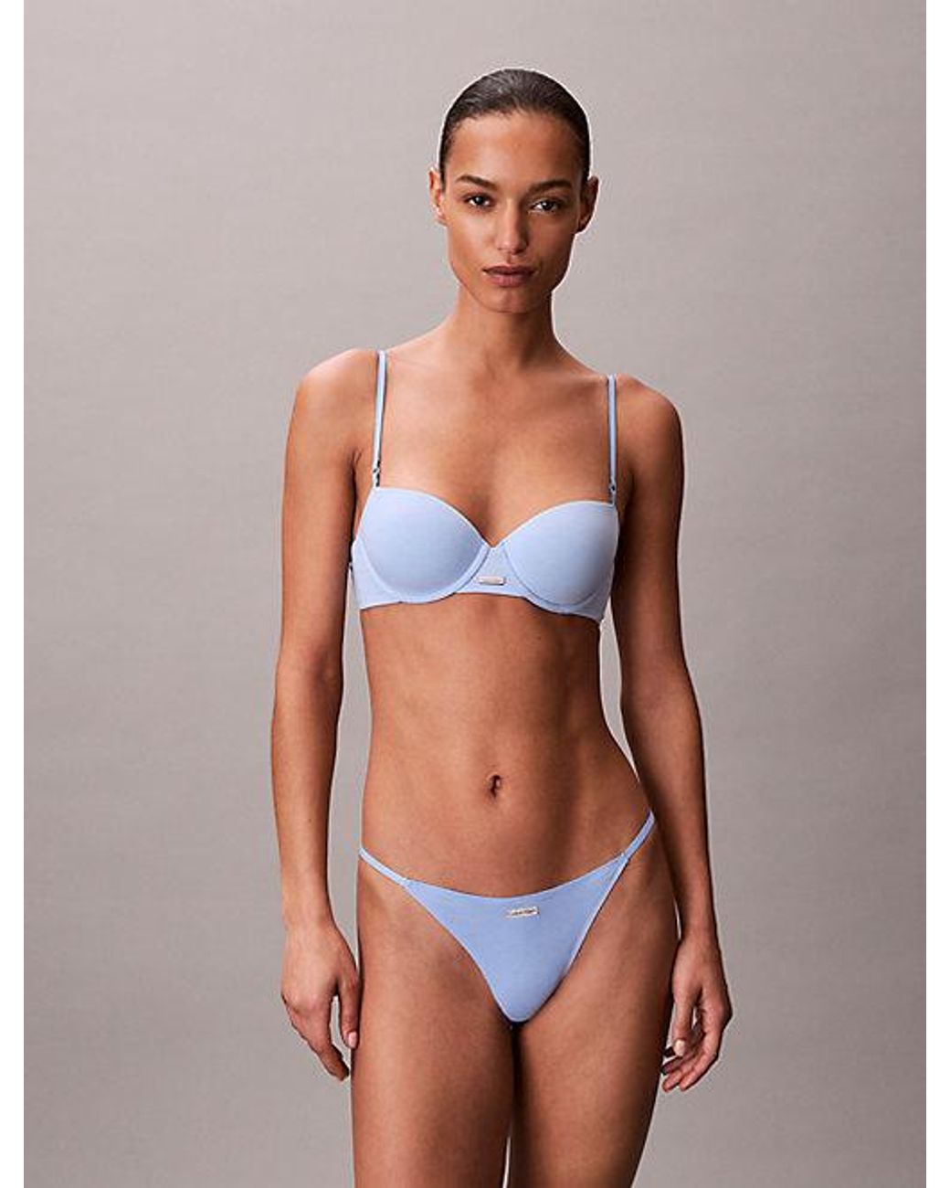 Calvin Klein Blue Demi T-Shirt Bra Cotton Modal Bare