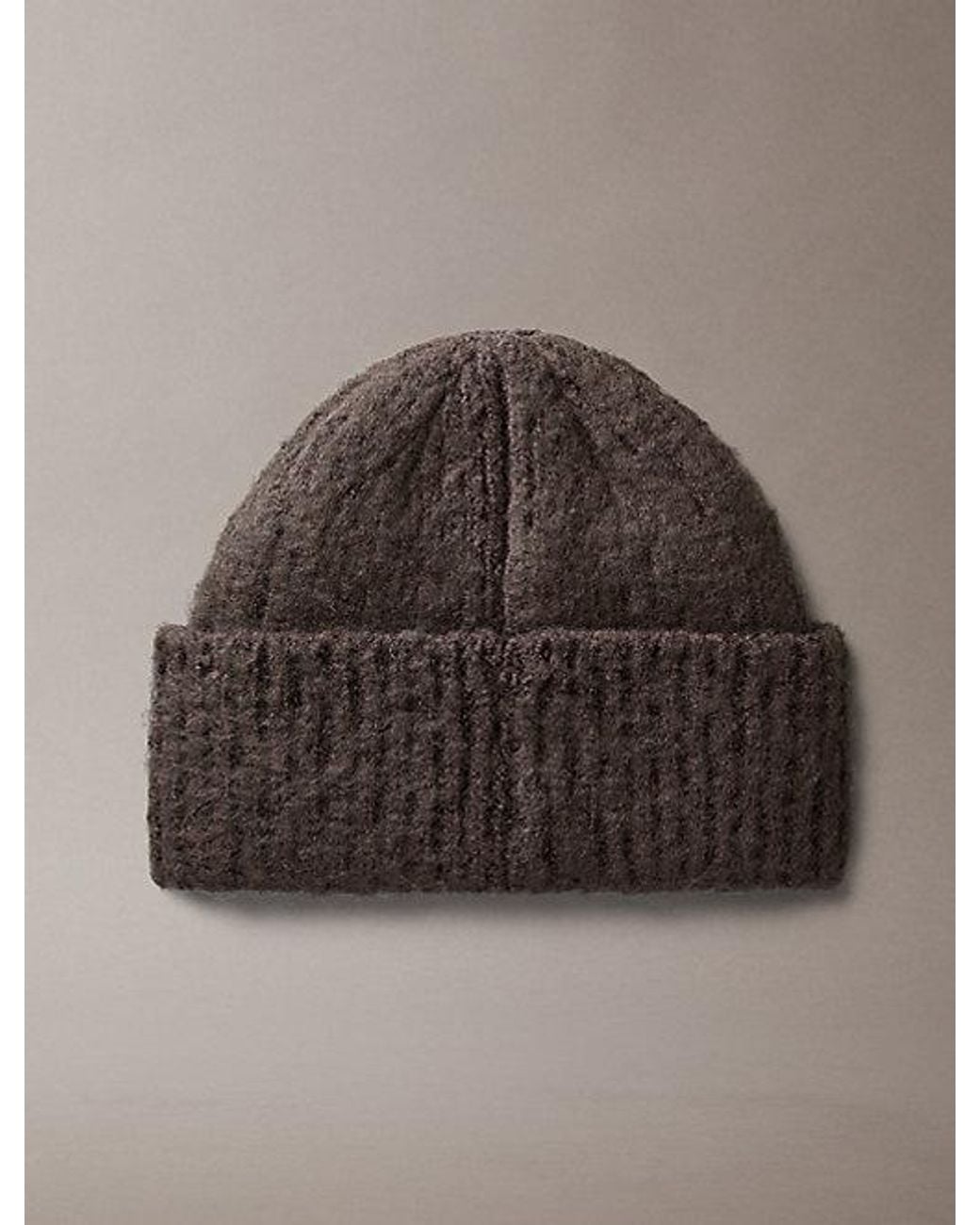 Calvin Klein Brown Plush Satin Lined Beanie