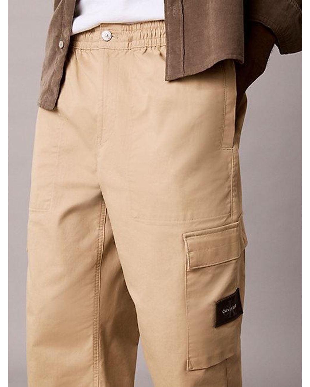 Calvin Klein Brown Jeans Comfort Cotton Relaxed Cargo Pants for men