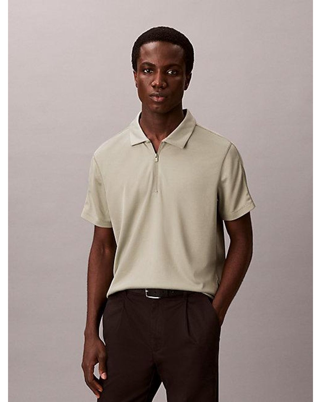 Calvin Klein Natural Slim Stretch Mesh Polo Shirt for men