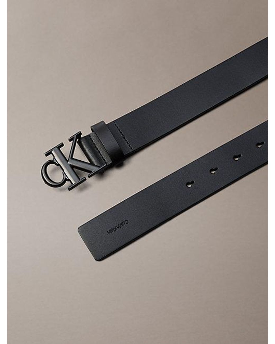 Calvin Klein Multicolor Leather Monogram Logo Belt for men