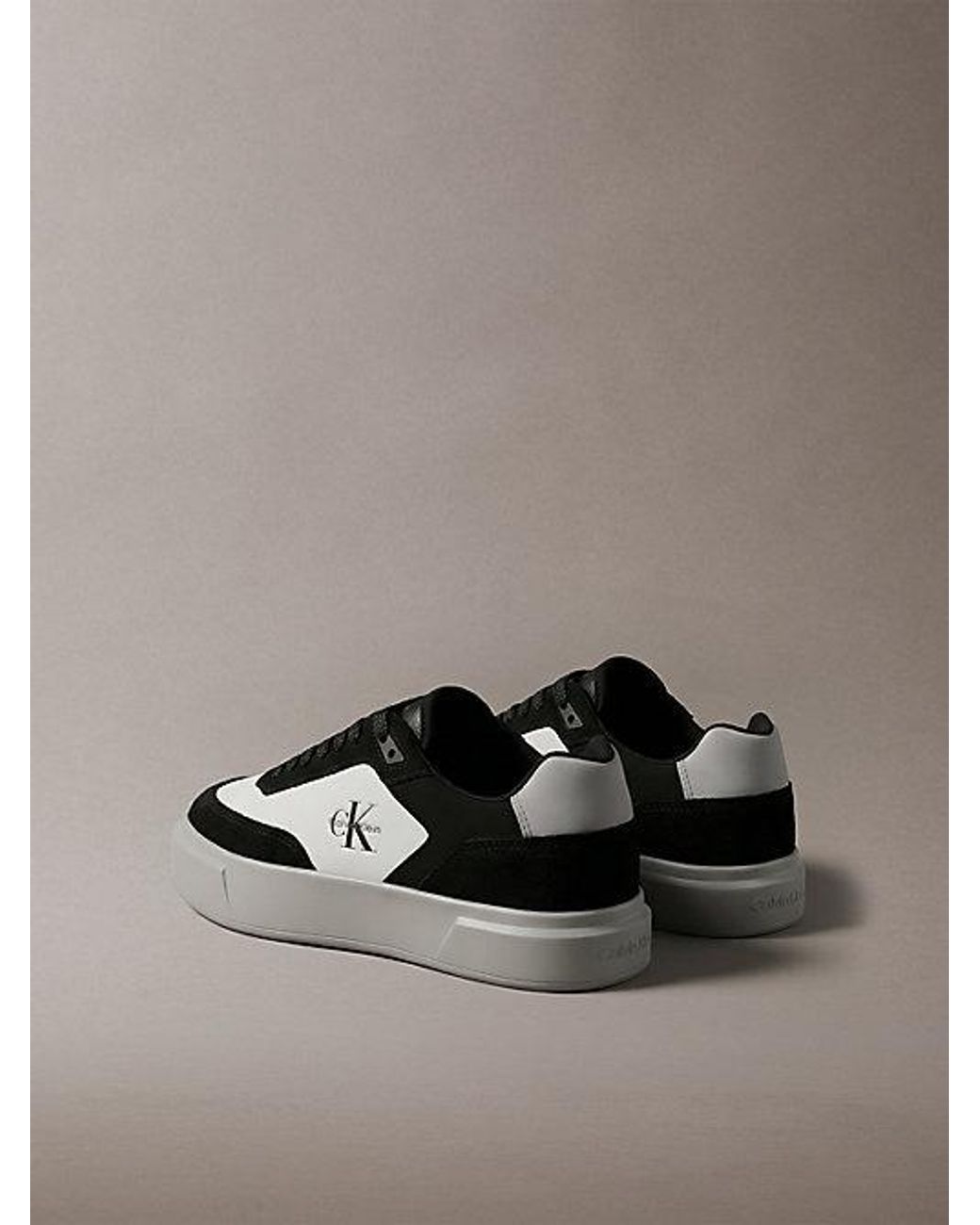 Calvin Klein Metallic Suede And Leather Signature Trainers