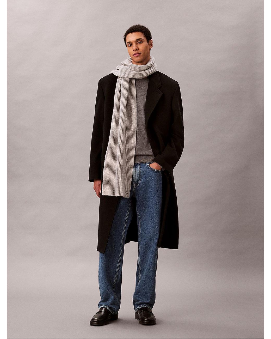 Sciarpa Con Signature Logo di Calvin Klein in Gray da Uomo