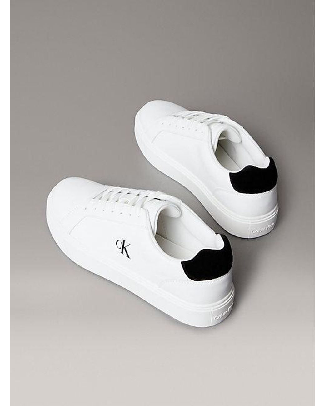 Calvin Klein Metallic Leather Signature Logo Trainers for men