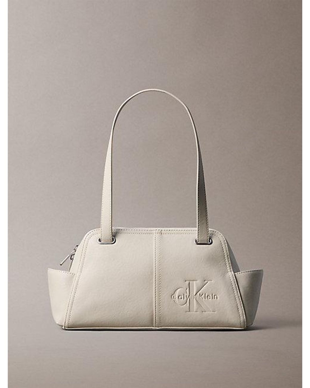 Calvin Klein Natural Embossed Monologo Shoulder Bag