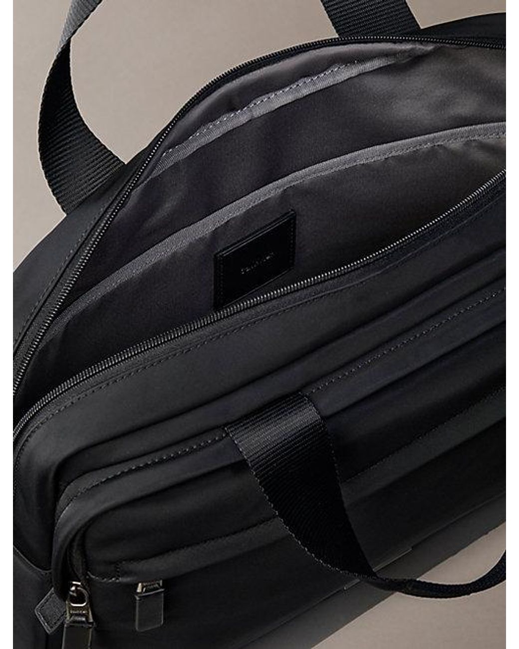 Calvin Klein Gray Water Repellent Commuter Laptop Bag for men