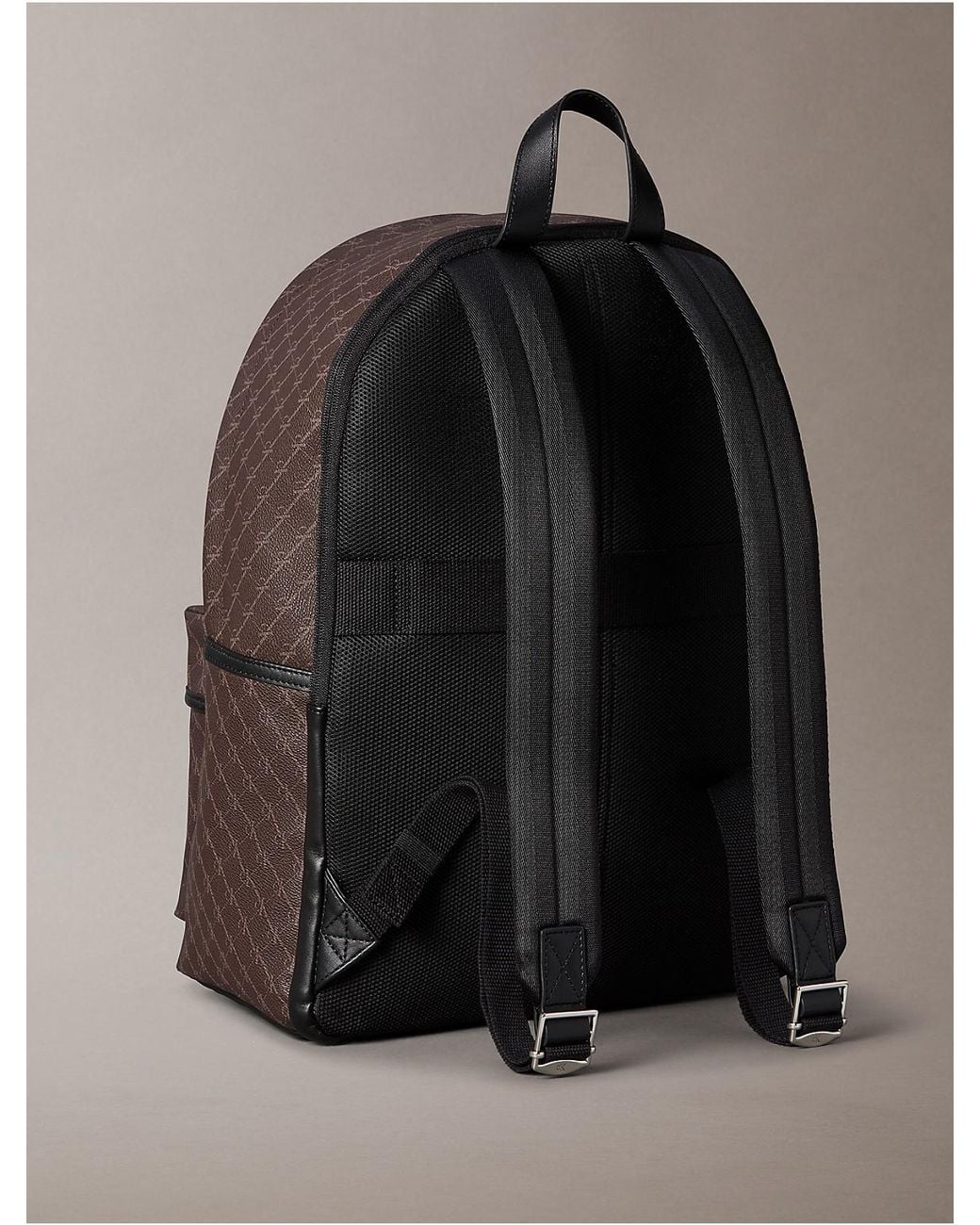 Calvin Klein Gray Textured Monogram Backpack for men