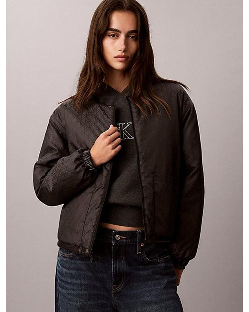 Calvin Klein Black Jeans Quilted Reversible Liner Jacket