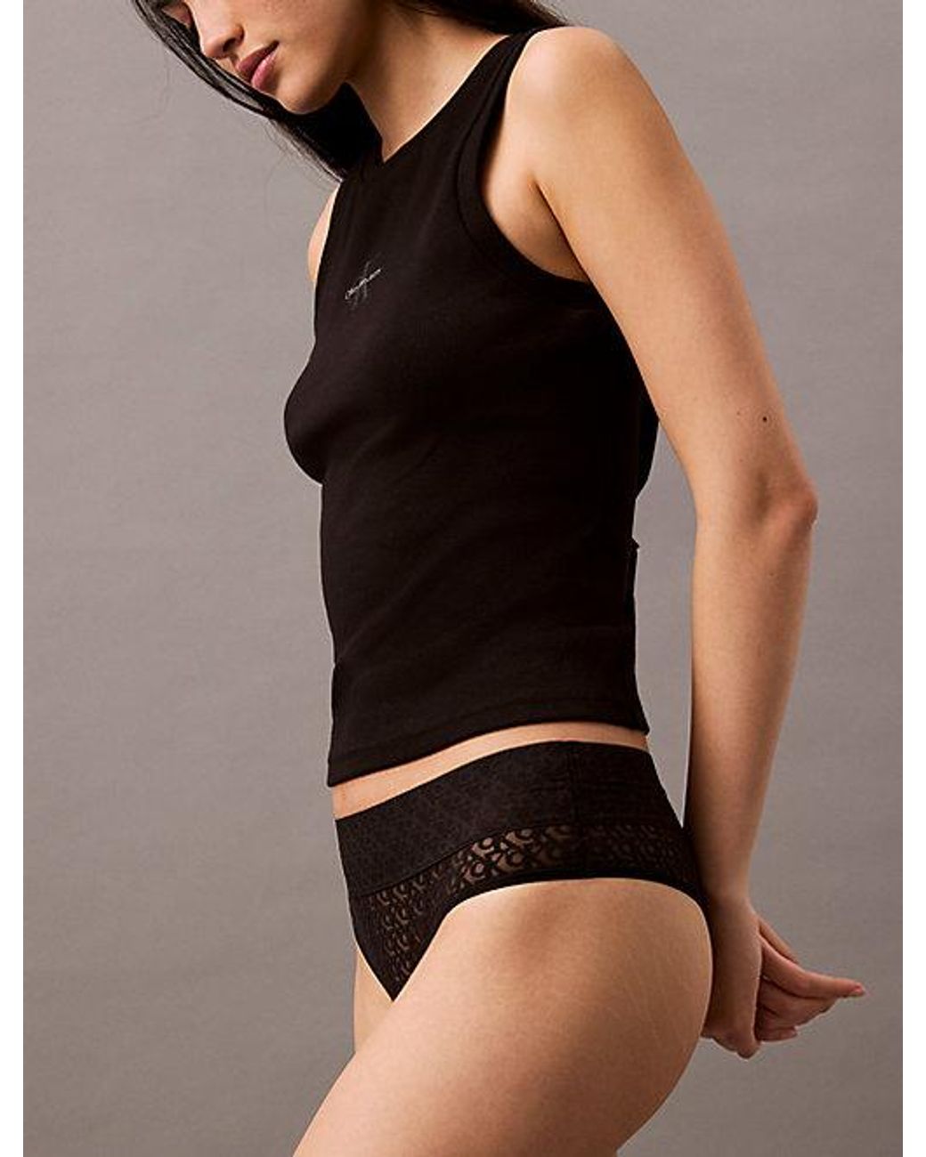 Calvin Klein Brown Brazilian Briefs Icon Logo Lace