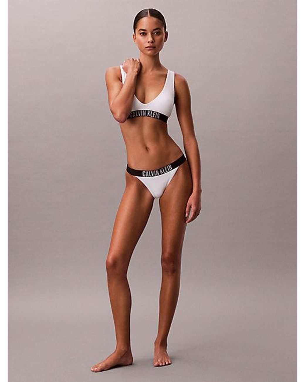 Calvin Klein White Brazilian Bikini Bottoms Intense Power