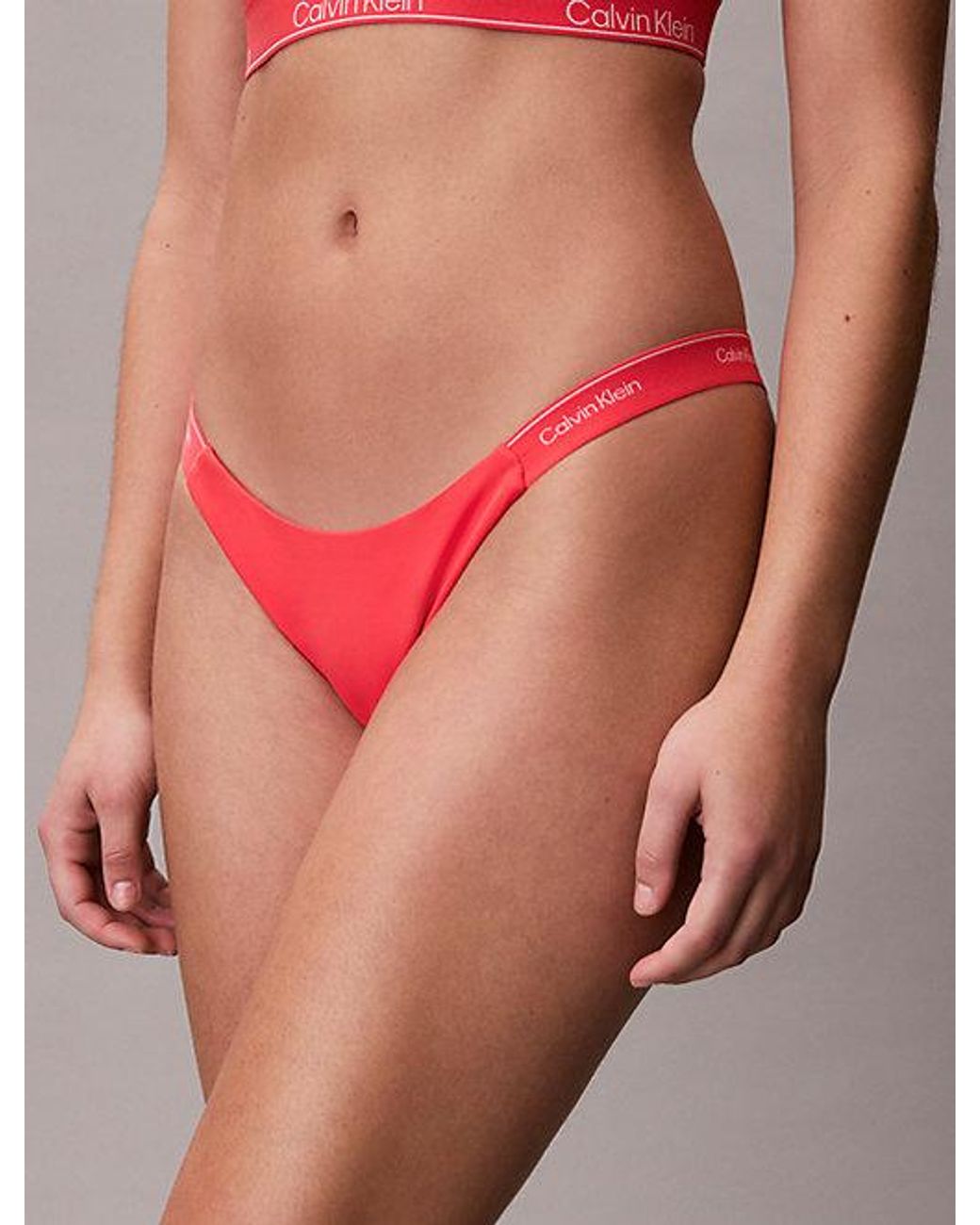 Calvin Klein Red Bikini Bottoms Ck Icon