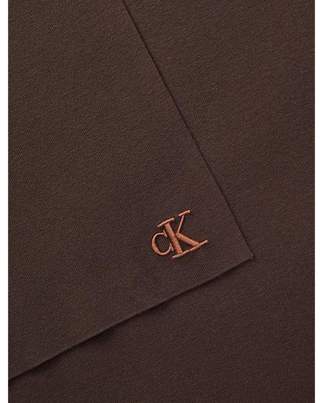 Calvin Klein Brown Signature Logo Scarf
