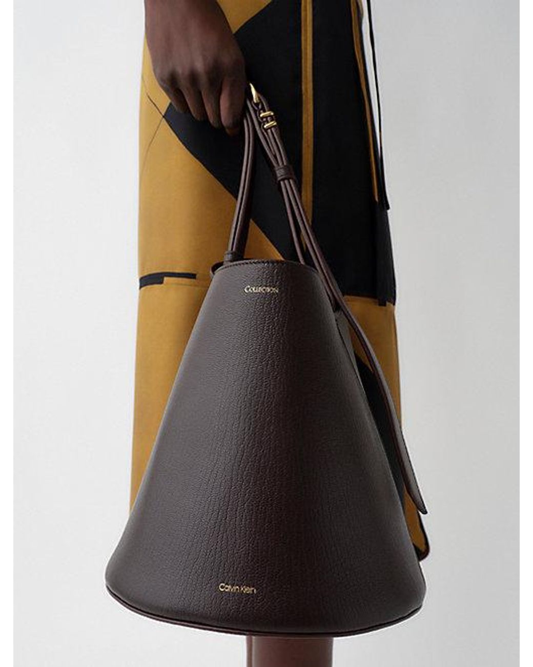 Calvin Klein White Orbita Bucket Bag