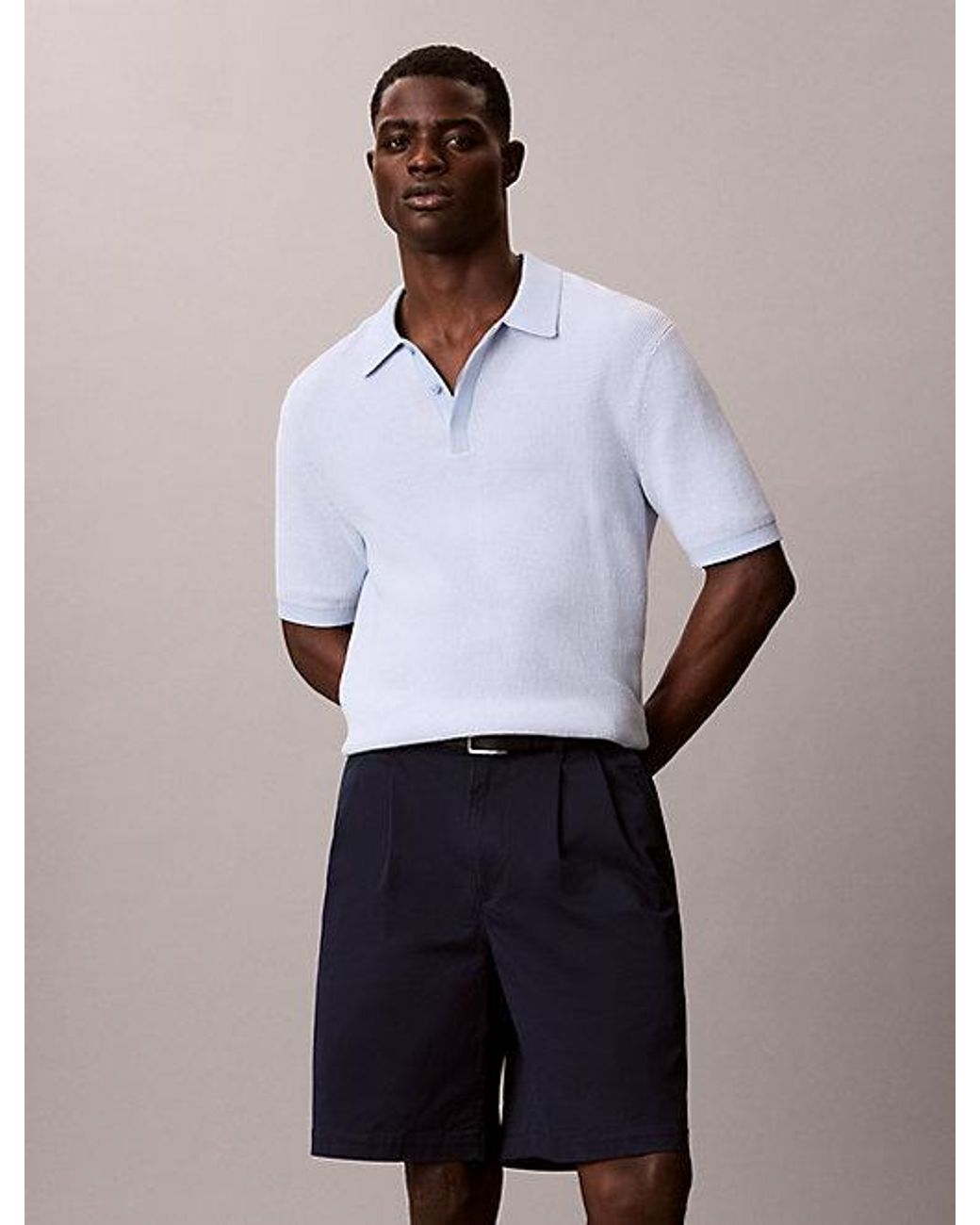 Calvin Klein Multicolor Jeans Cotton Twill Chino Shorts for men
