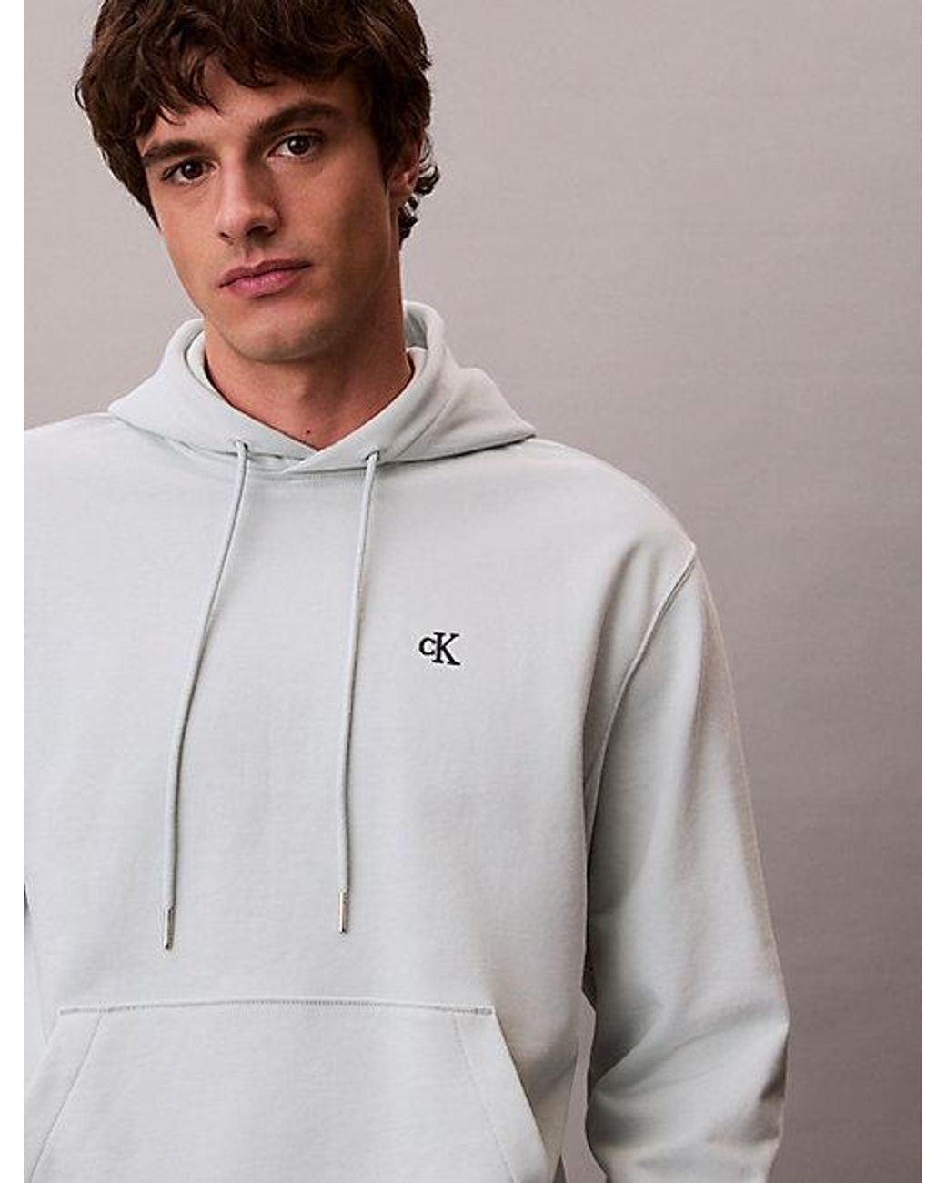 Calvin Klein Multicolor Jeans Cotton Terry Monogram Hoodie for men