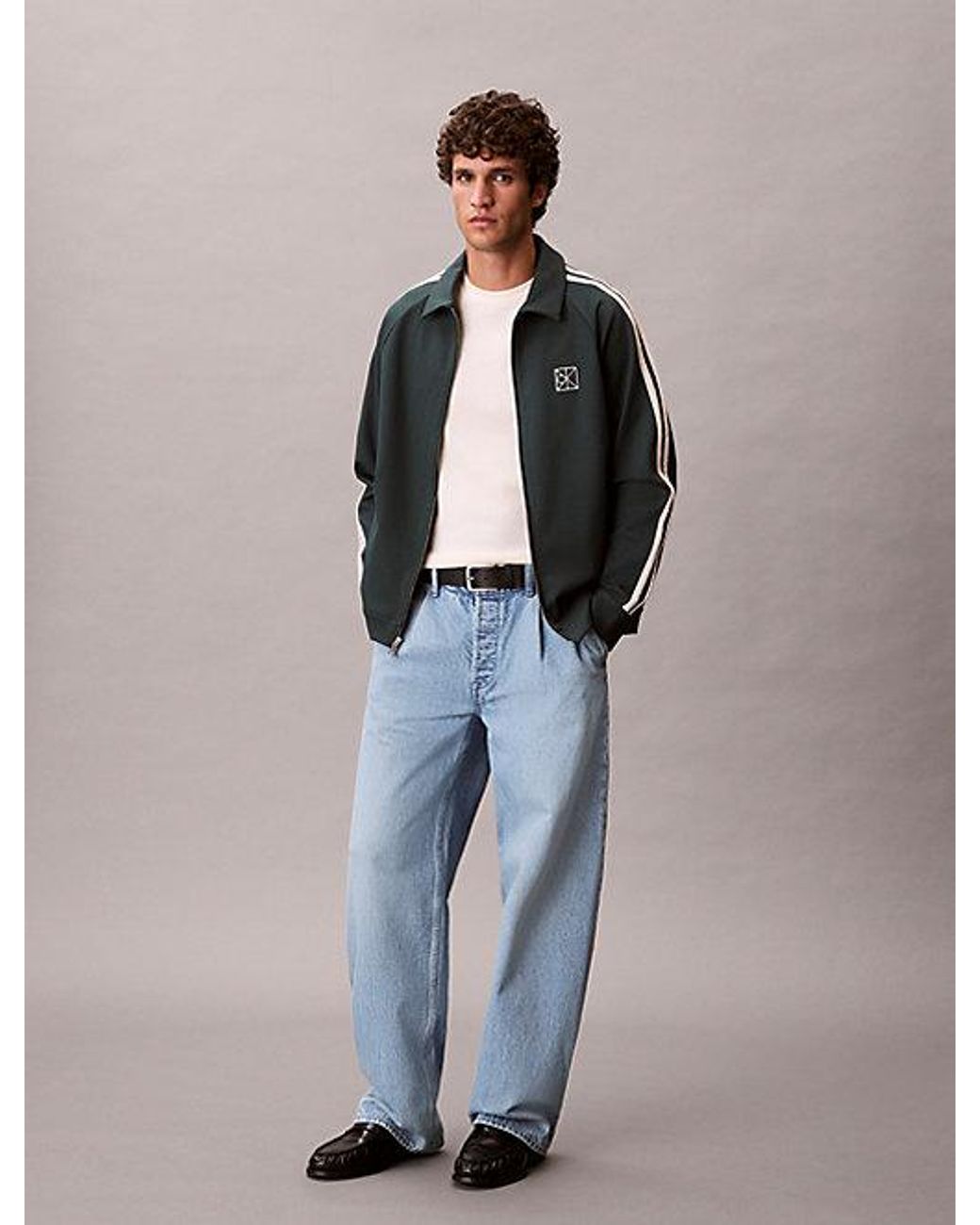 Calvin Klein Gray Milano Jersey Track Jacket for men
