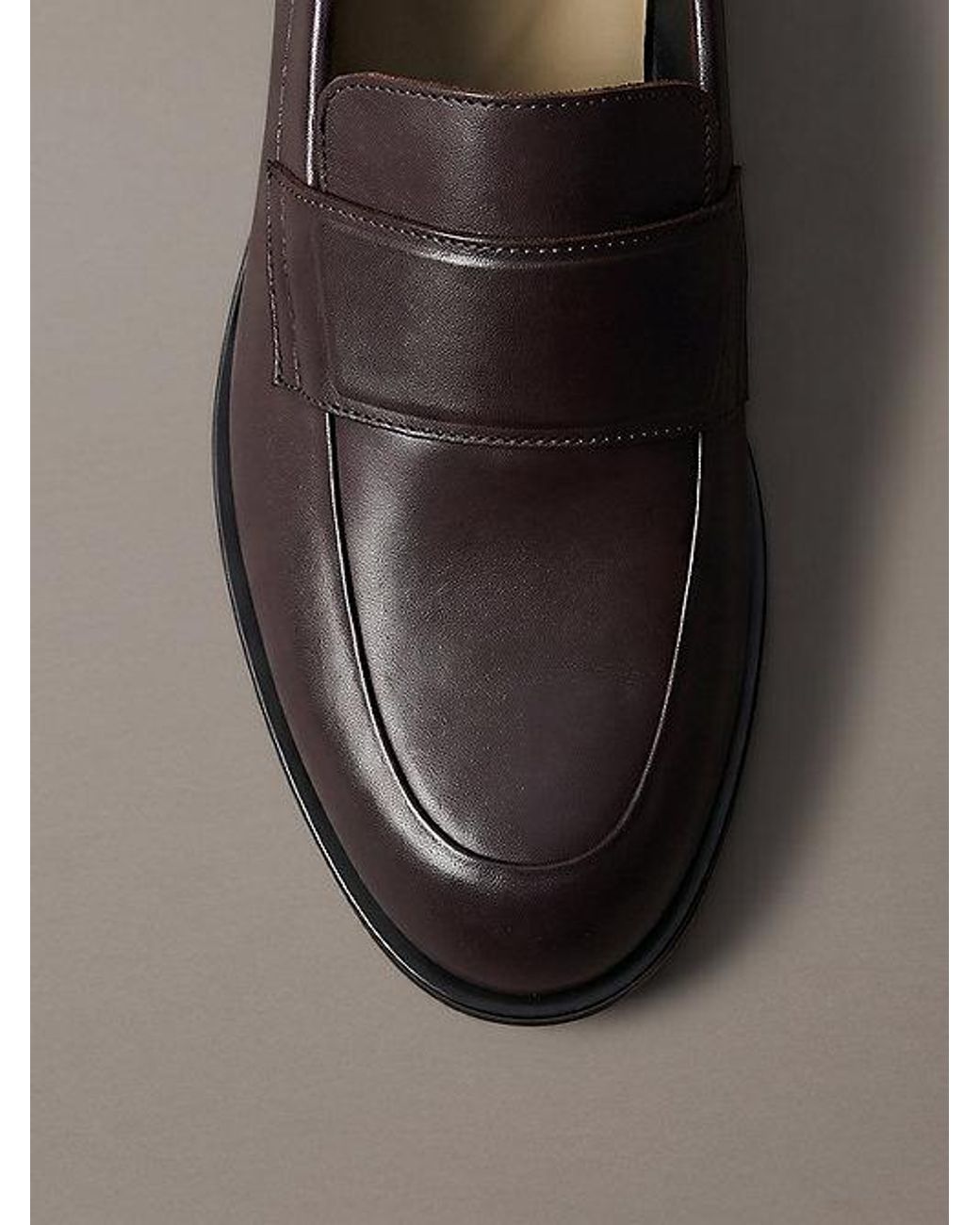 Calvin Klein Gray Theo Leather Loafers for men