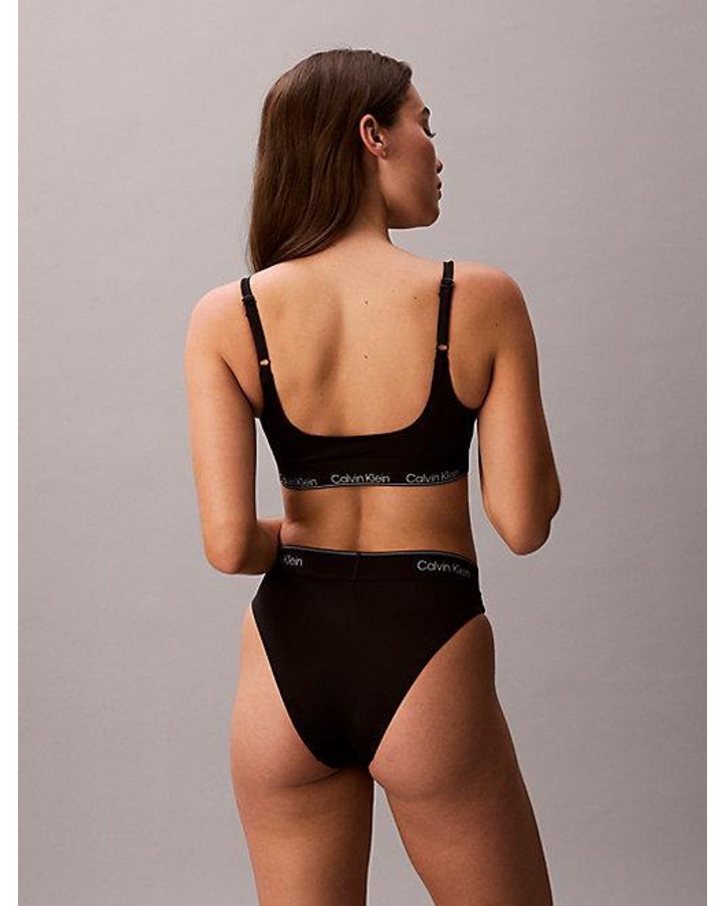 Calvin Klein Black Bralette Bikini Top Ck Icon