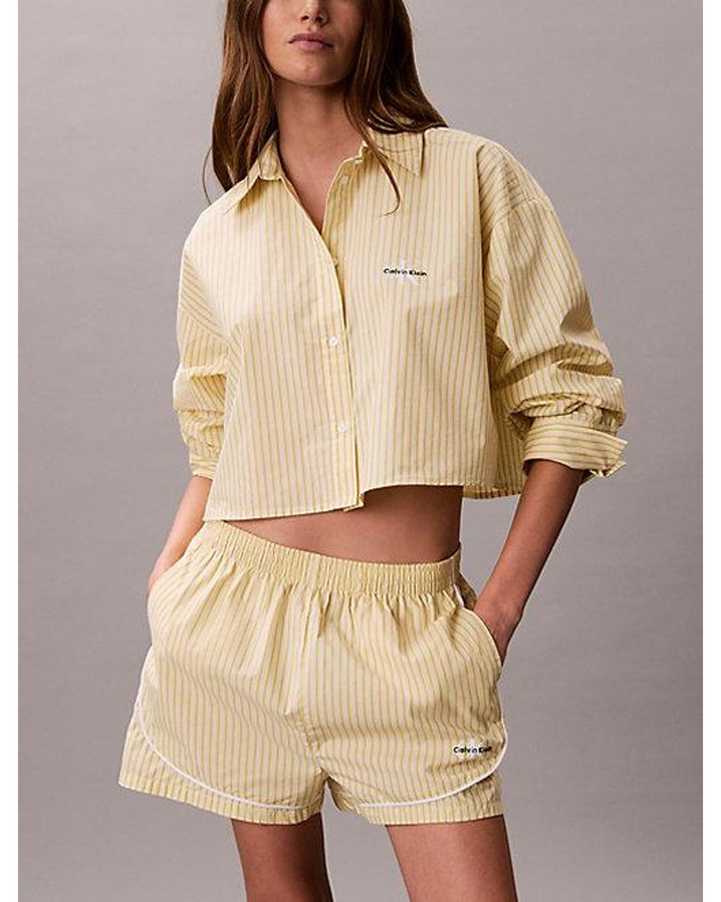 Calvin Klein Natural Pyjama Shorts Icon Cotton Poplin
