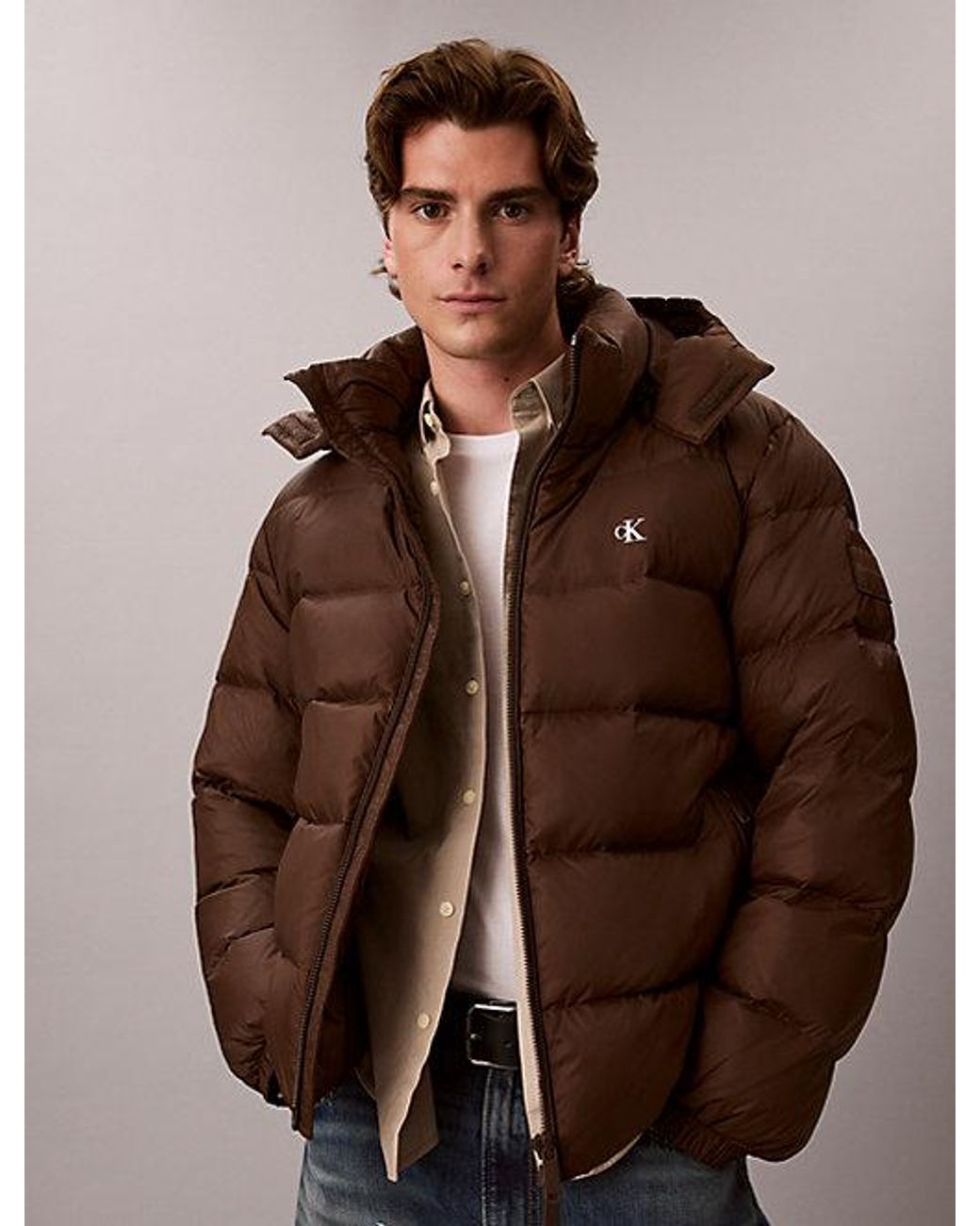 Calvin Klein Multicolor Jeans Relaxed Nylon Puffer Jacket for men