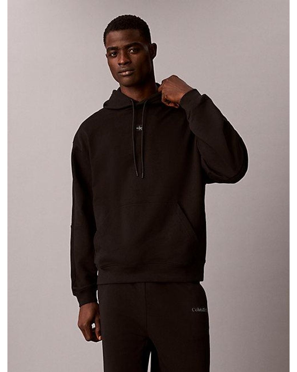 Calvin Klein Black Sport Heavyweight French Terry Zip Hoodie for men