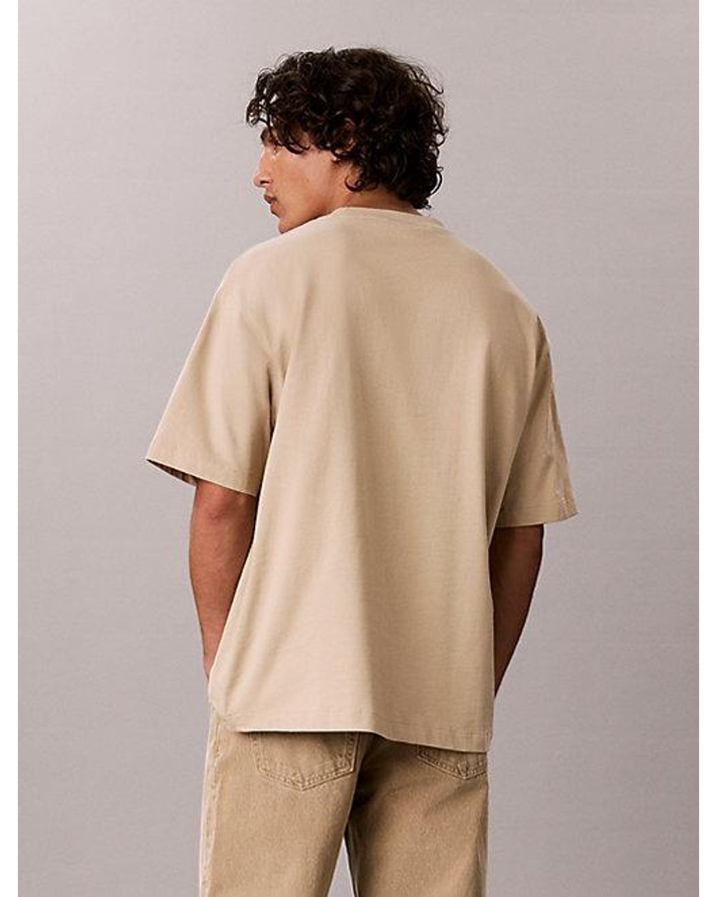 Calvin Klein Natural Relaxed Heavy Jersey Logo T-Shirt for men