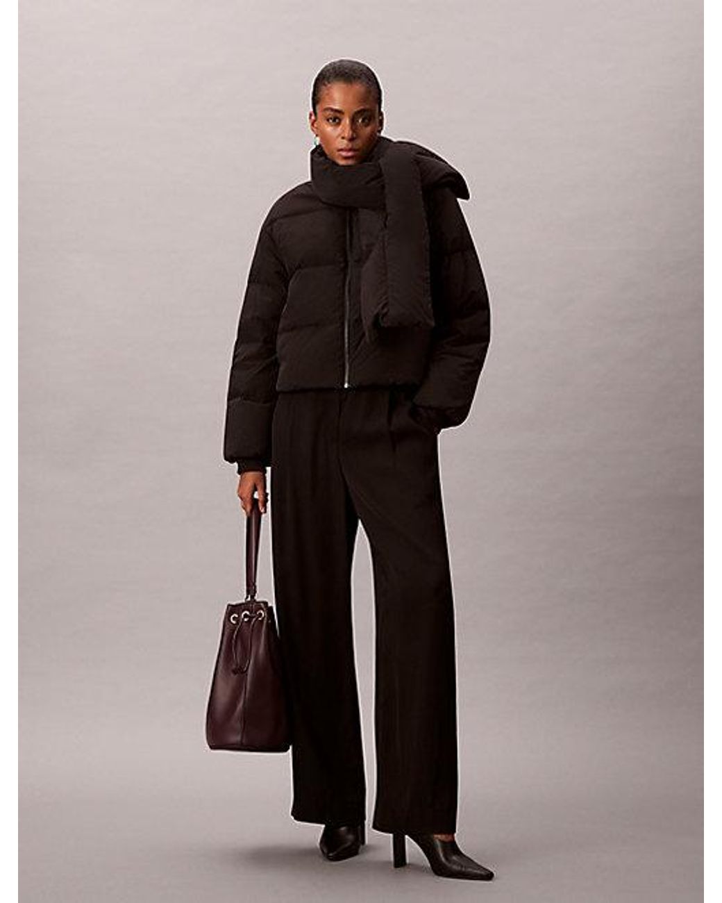 Calvin Klein Kort Donzen Pufferjack in het Black