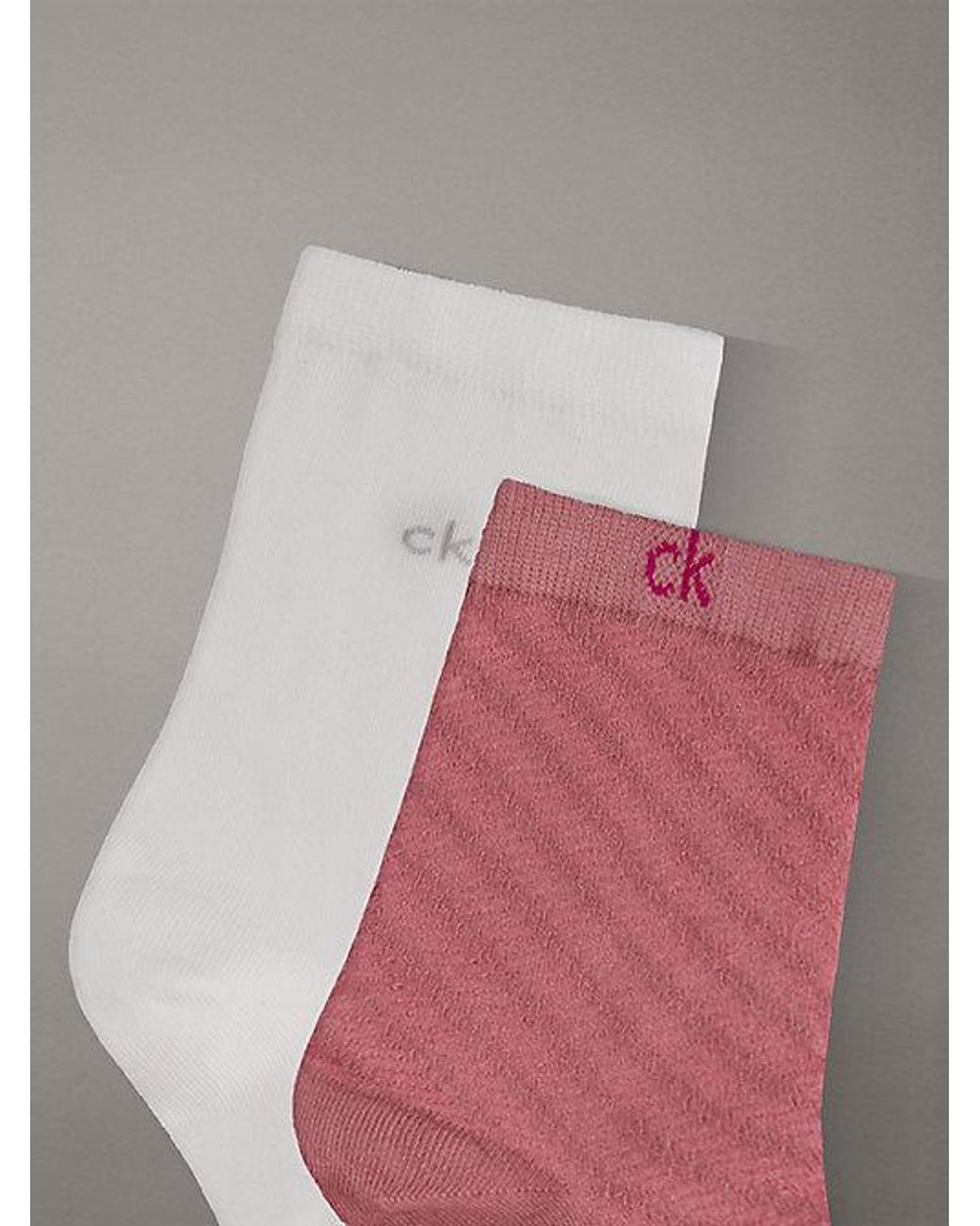 Calvin Klein Gray 2 Pack Soft Texture Ankle Socks