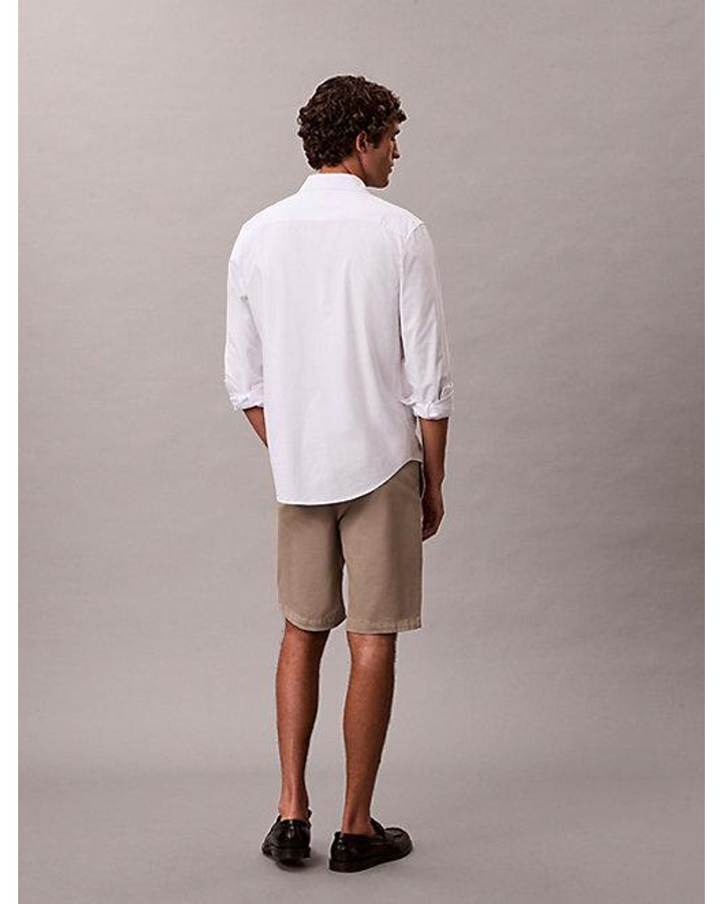 Calvin Klein Pink Cotton Stretch Chino Shorts for men