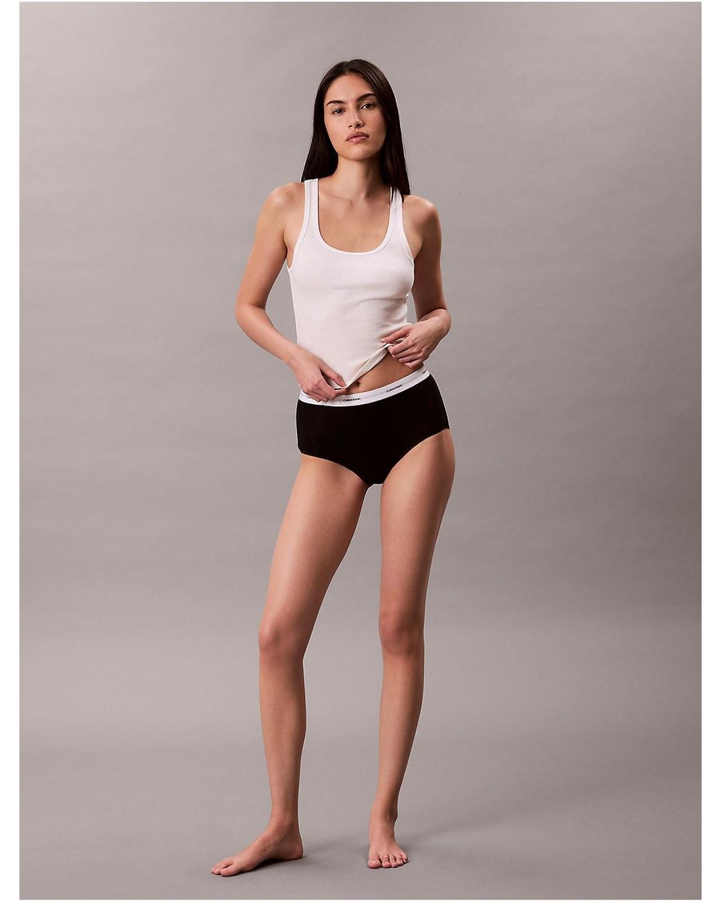 Calvin Klein White Briefs Cotton Stretch Rib