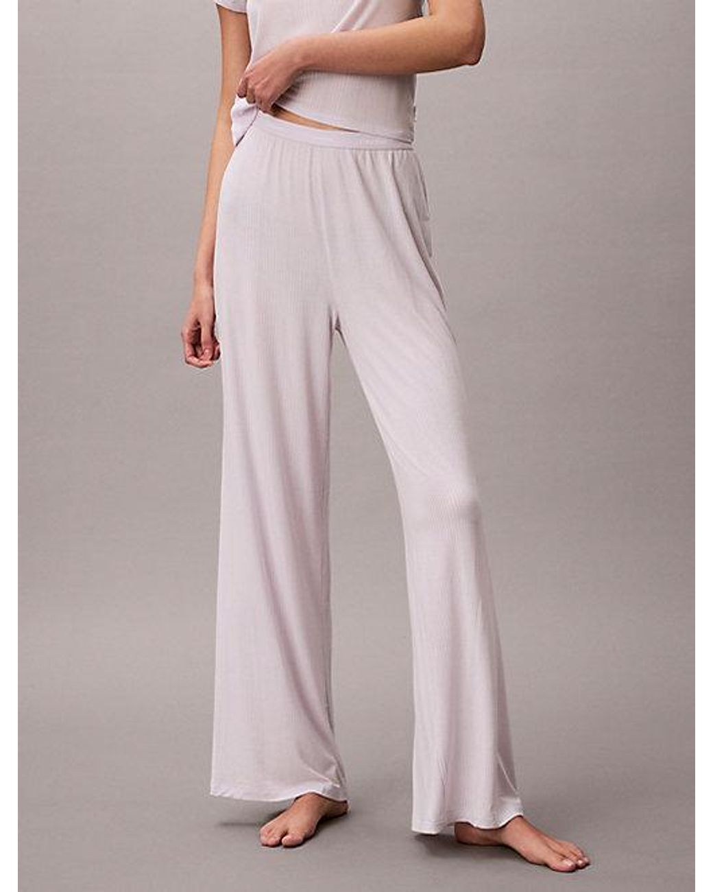 Calvin Klein Gray Modal Rib Pyjama Pants Ultra Soft Modal Rib