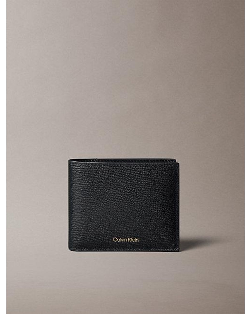 Calvin Klein Gray Leather Bifold Wallet for men