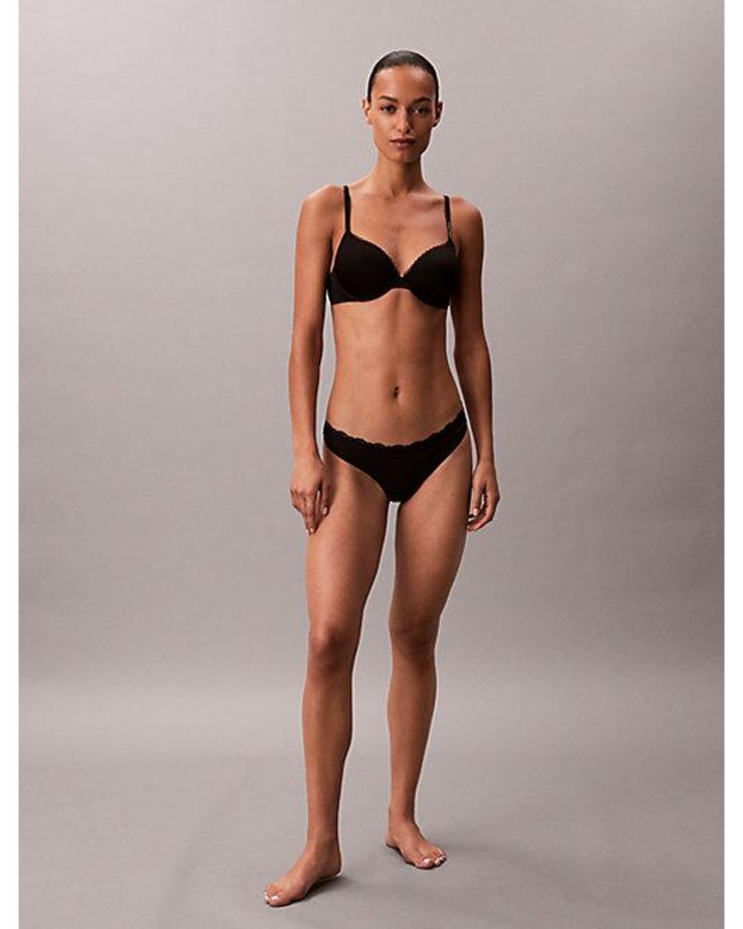 Calvin Klein String Met Lage Taille in het Black