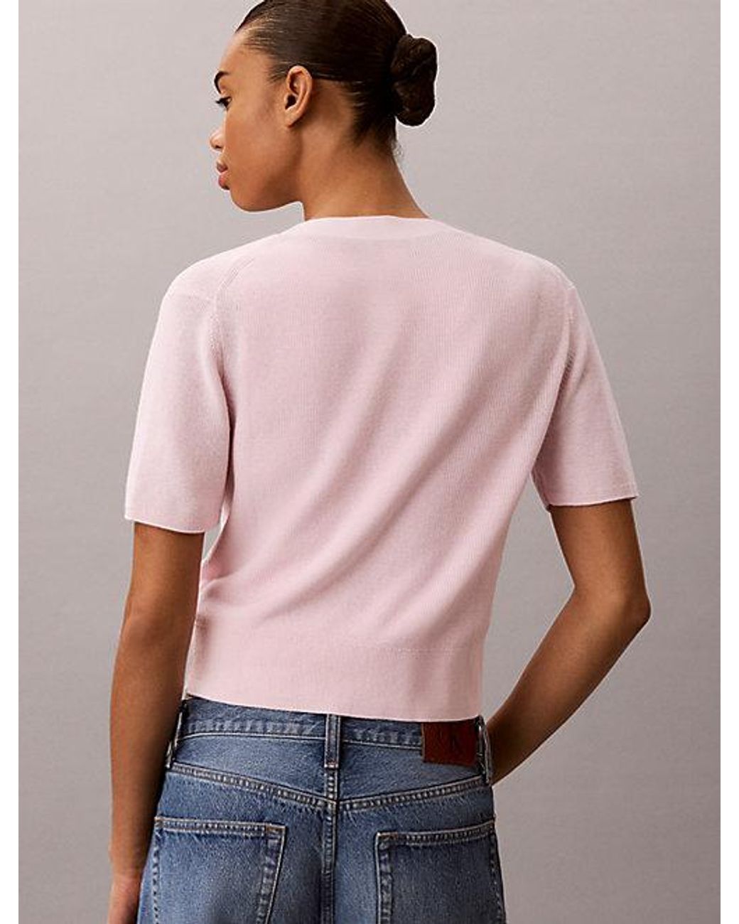 Calvin Klein Blue Jeans Cotton Knit Short Sleeve Twin Set
