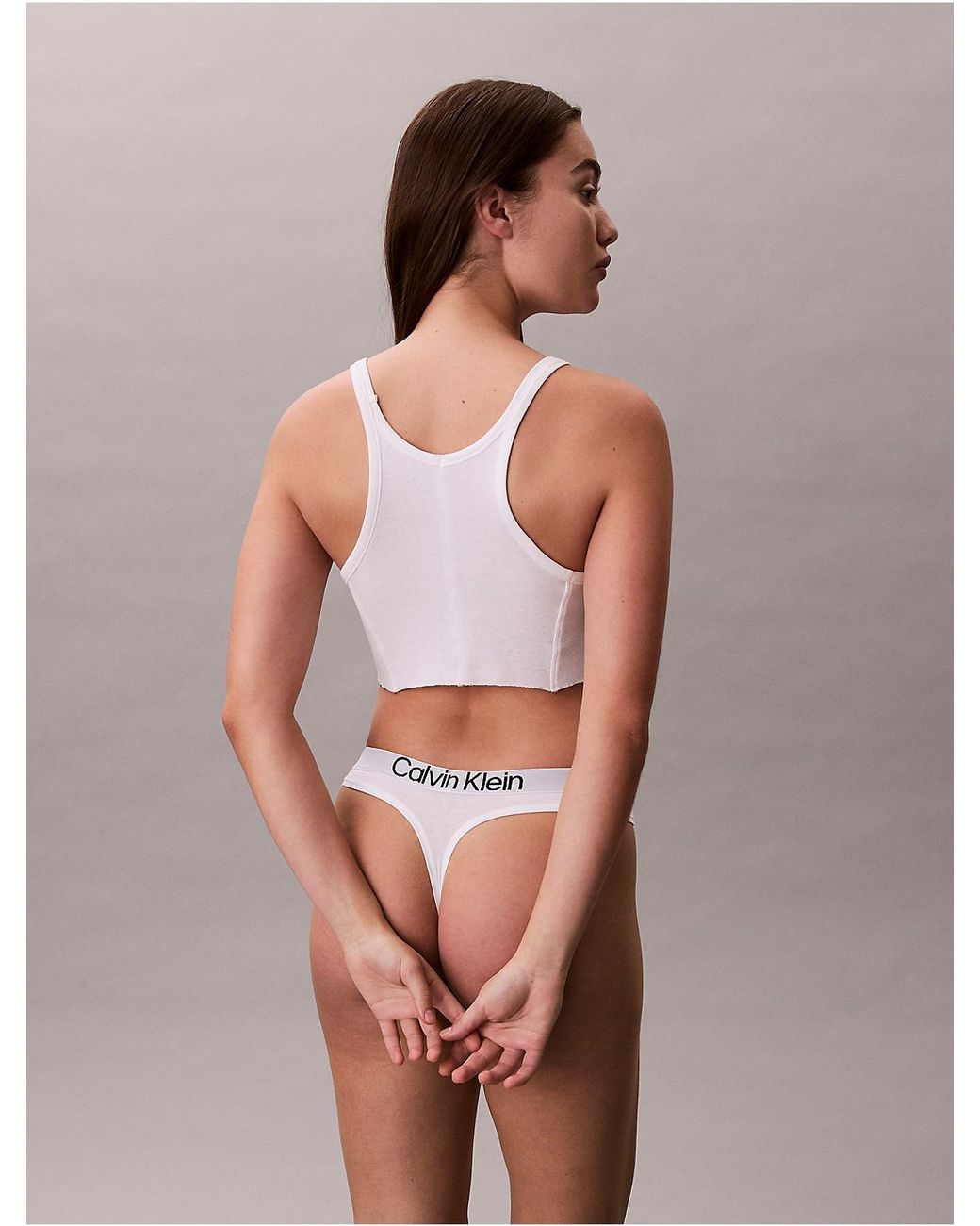 Calvin Klein Brown Thong Extra Soft Cotton Stretch