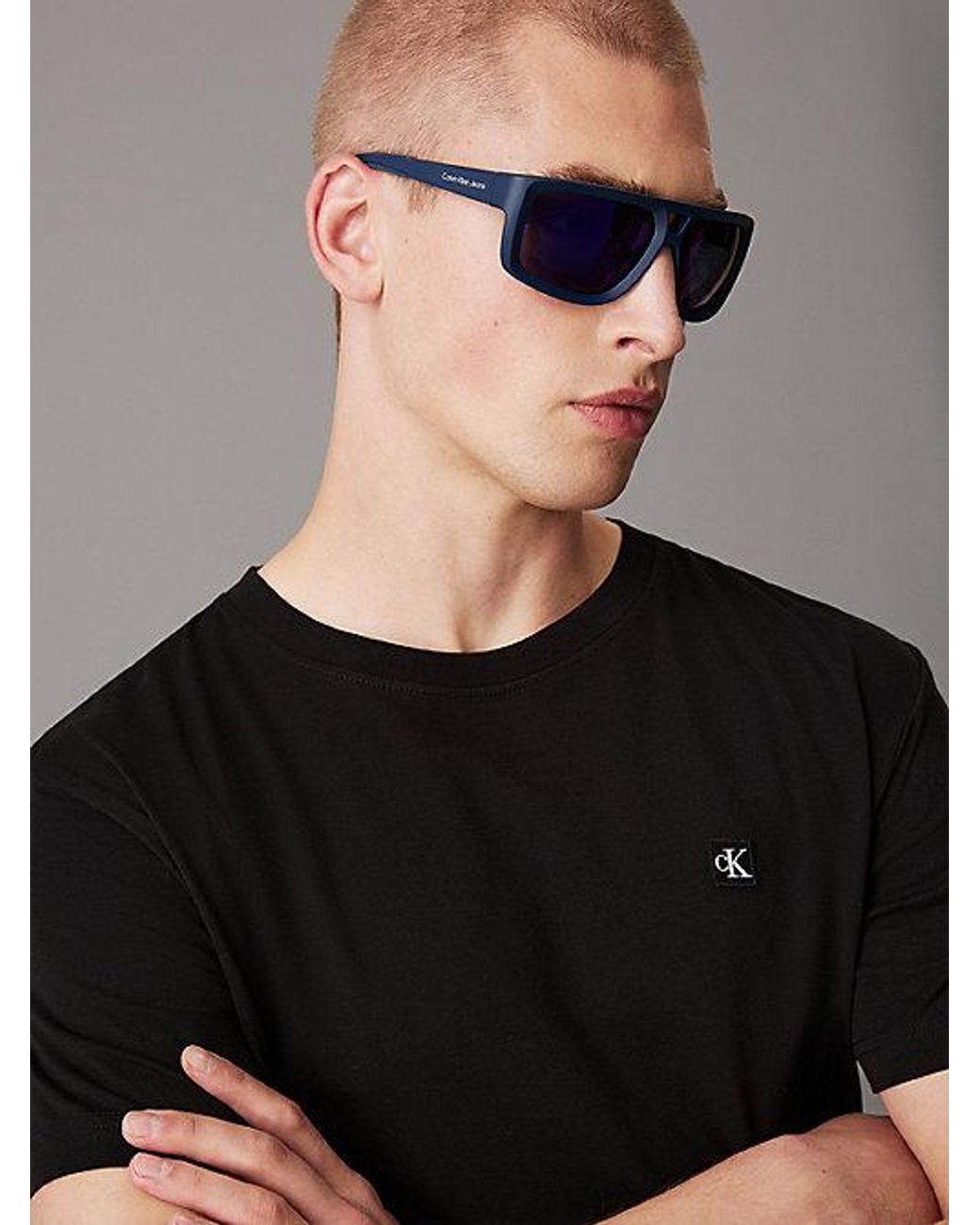 Calvin Klein Purple Jeans Modified Rectangle Sunglasses