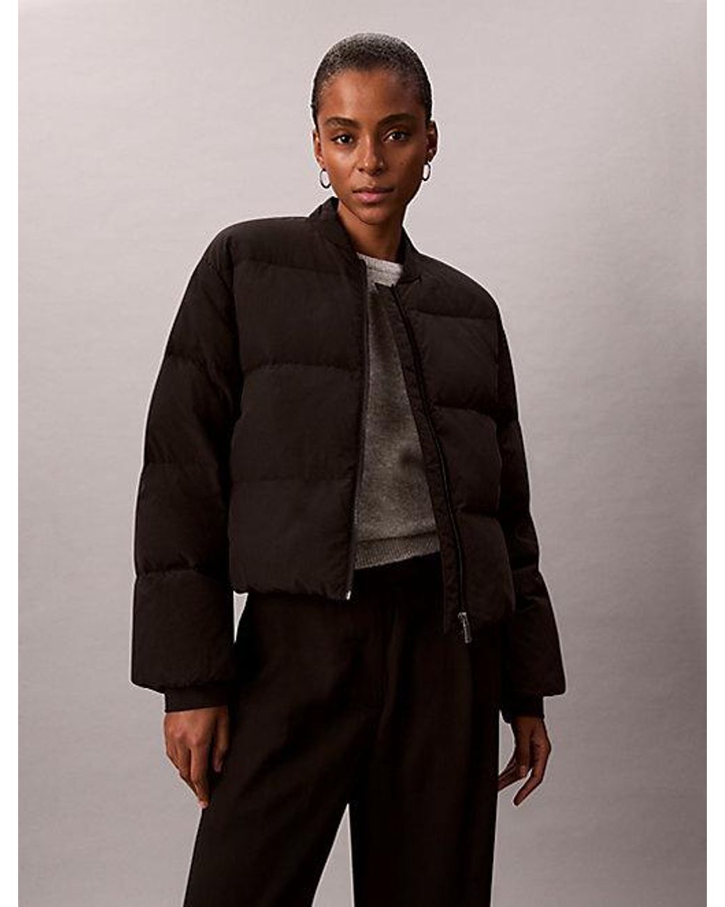 Calvin Klein Kort Donzen Pufferjack in het Black