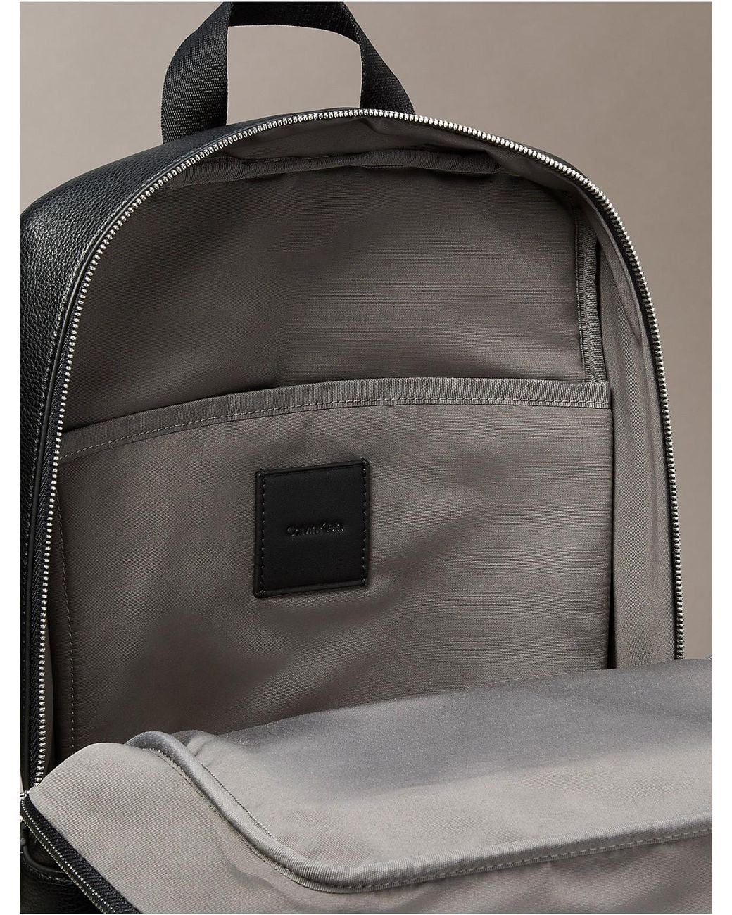 Calvin Klein Black Raised Logo Structured Backpack for men