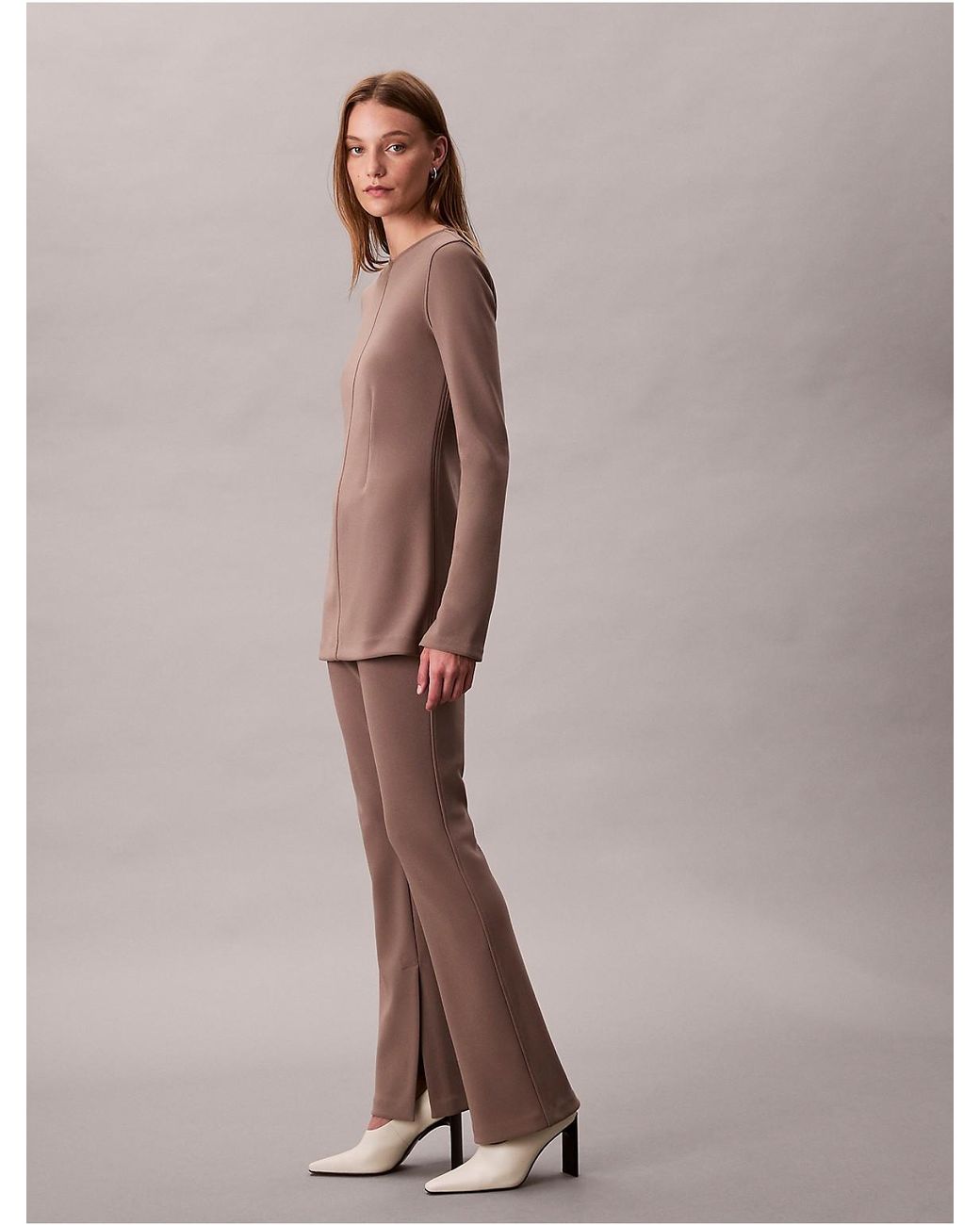 Calvin Klein Multicolor Tailored Knit Flared Pull-On Pants
