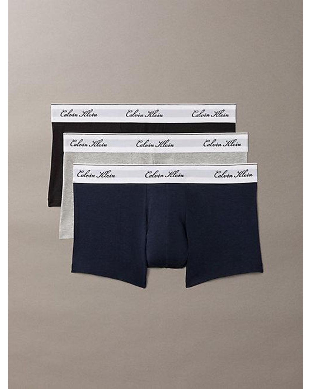 Calvin Klein Blue 3 Pack Low Rise Trunks Icon Cotton for men