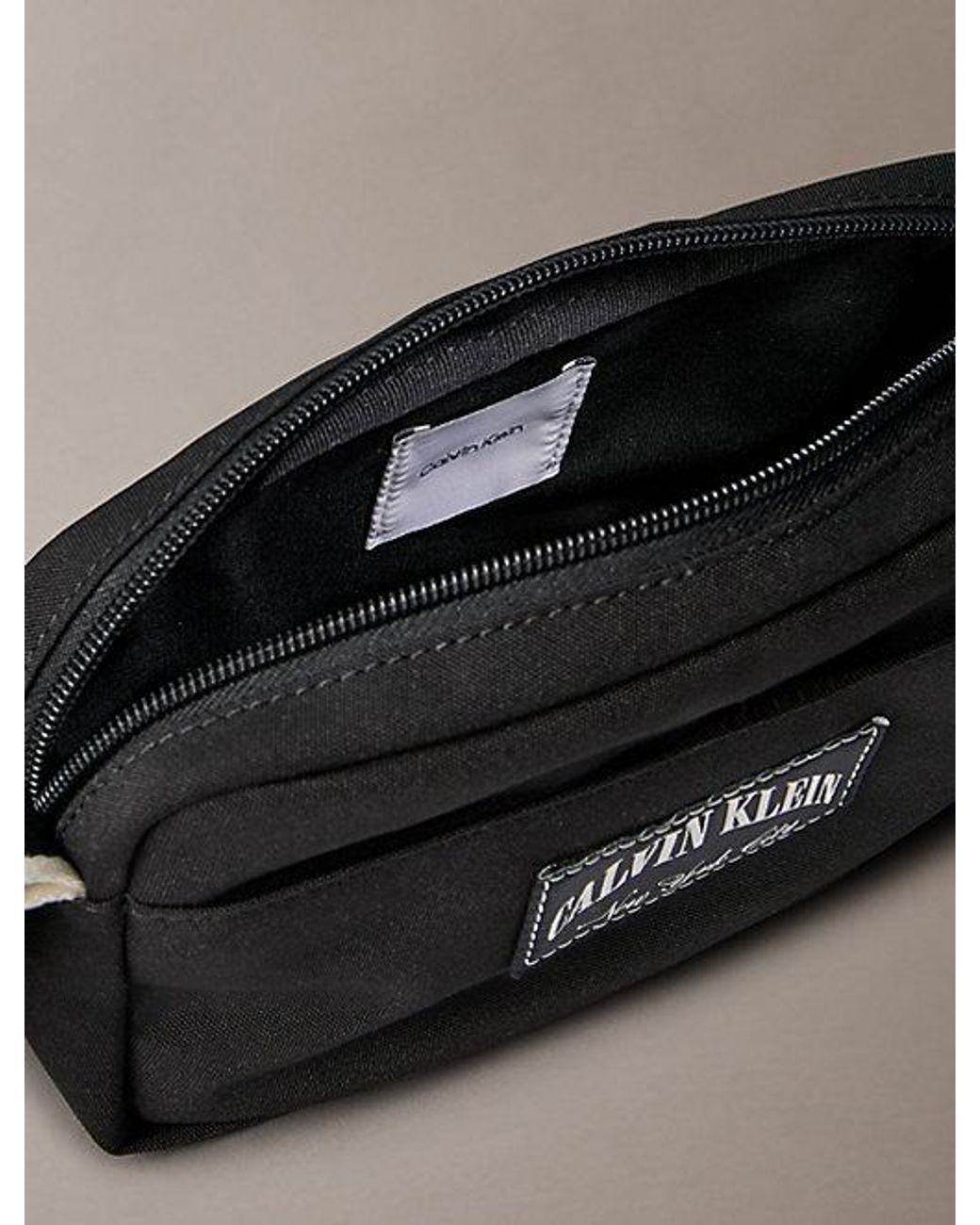 Calvin Klein Black Heritage Logo Crossbody Camera Bag for men