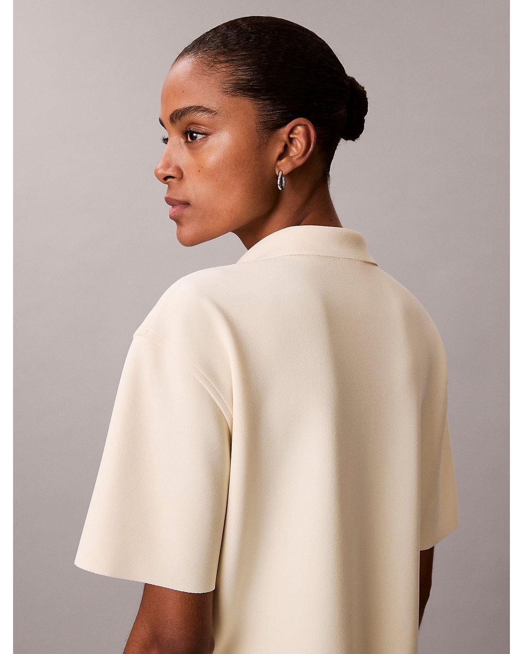 Top Con Zip di Calvin Klein in Natural