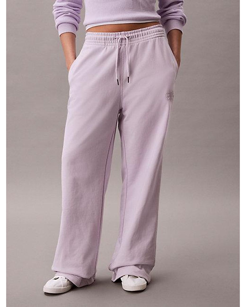 Calvin Klein Pink Jeans Cotton Terry Monogram Joggers