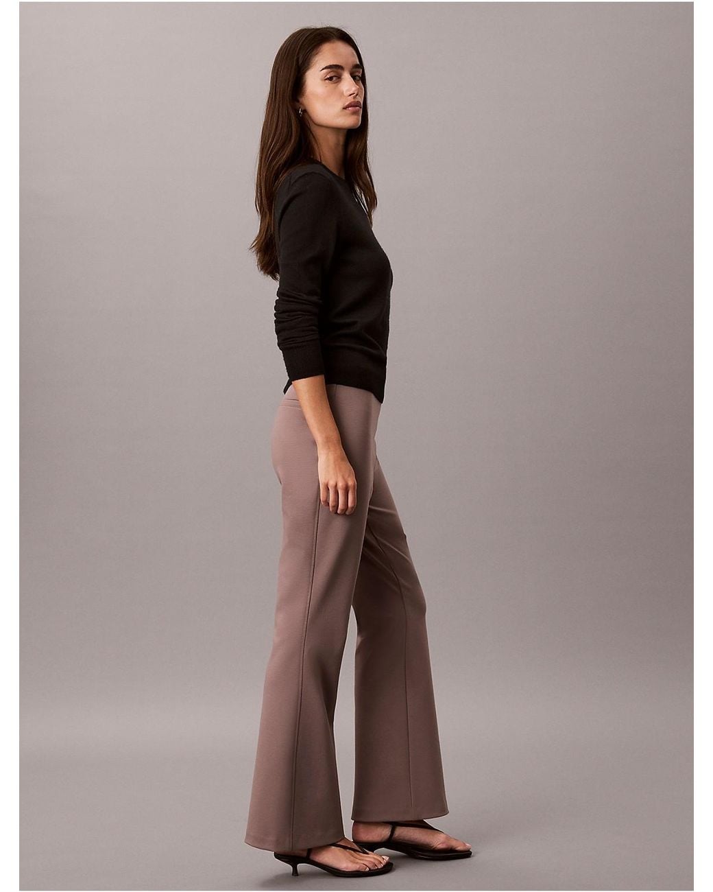 Calvin Klein Brown Ponte Flared Pants